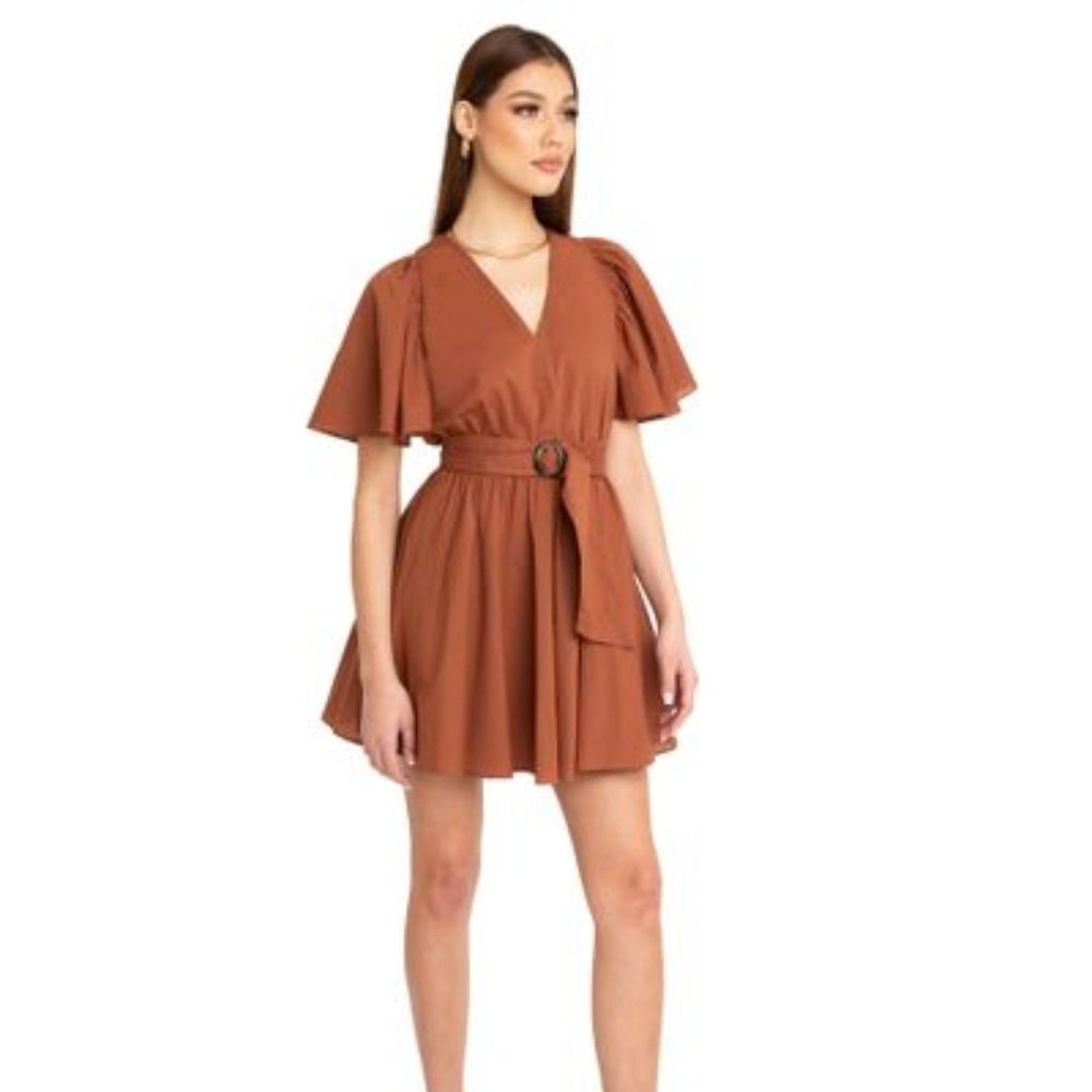 Black Halo "Keeno" belted Spice dress Large